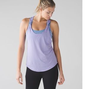 Lululemon Women Size 8 Athletic Lilac Blue Ready & Go Sport  Bra yoga  Tank  Top